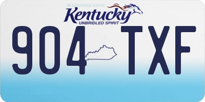 KY license plate 904TXF