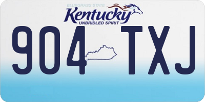 KY license plate 904TXJ