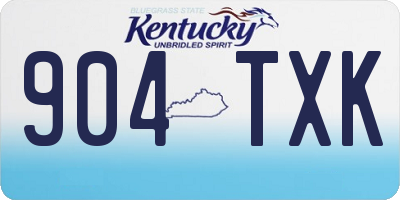 KY license plate 904TXK