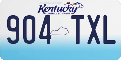 KY license plate 904TXL