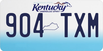 KY license plate 904TXM