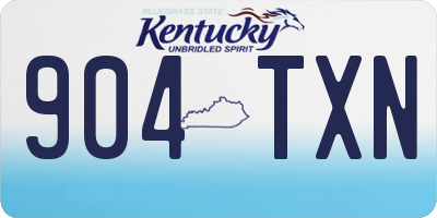 KY license plate 904TXN