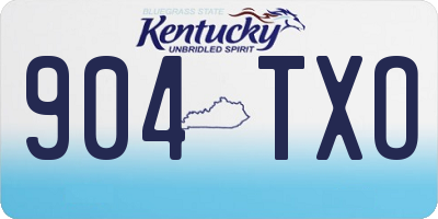 KY license plate 904TXO