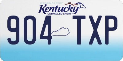 KY license plate 904TXP