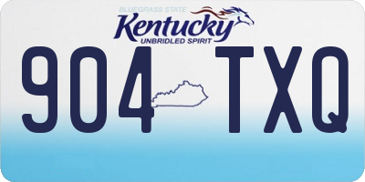KY license plate 904TXQ