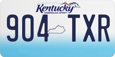 KY license plate 904TXR
