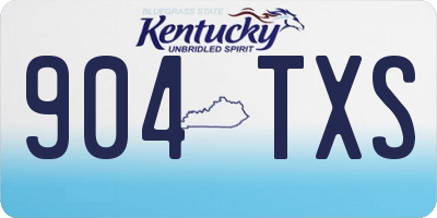 KY license plate 904TXS