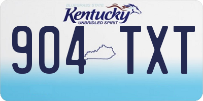 KY license plate 904TXT