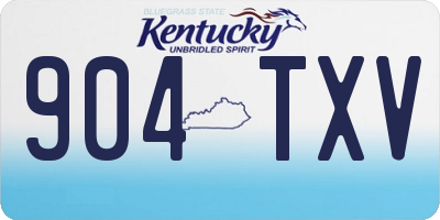 KY license plate 904TXV