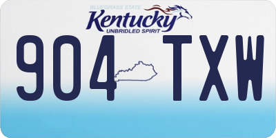 KY license plate 904TXW
