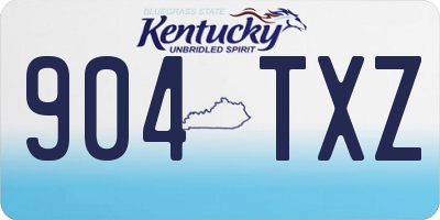 KY license plate 904TXZ