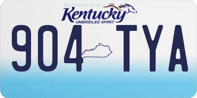 KY license plate 904TYA