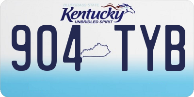 KY license plate 904TYB