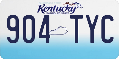KY license plate 904TYC