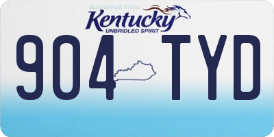 KY license plate 904TYD