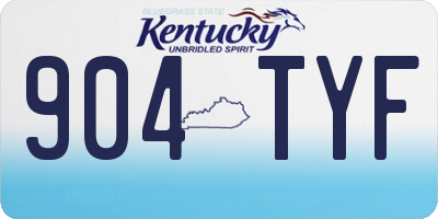 KY license plate 904TYF