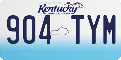 KY license plate 904TYM