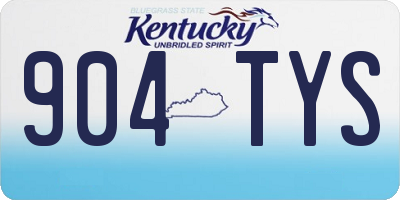 KY license plate 904TYS