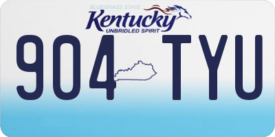 KY license plate 904TYU