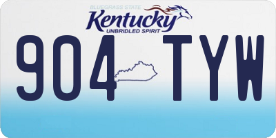 KY license plate 904TYW