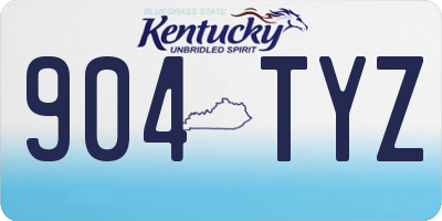 KY license plate 904TYZ