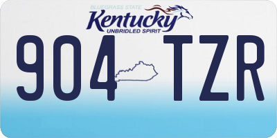 KY license plate 904TZR