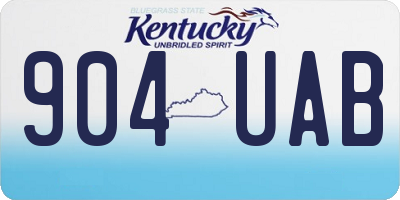 KY license plate 904UAB