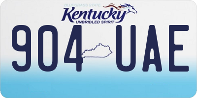 KY license plate 904UAE