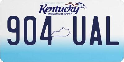 KY license plate 904UAL