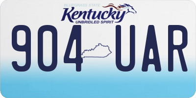 KY license plate 904UAR
