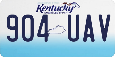 KY license plate 904UAV