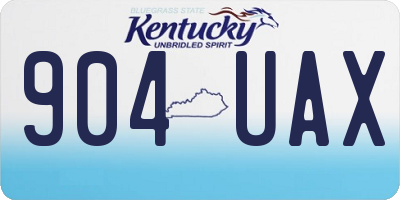 KY license plate 904UAX