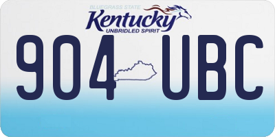 KY license plate 904UBC