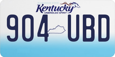 KY license plate 904UBD