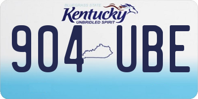KY license plate 904UBE