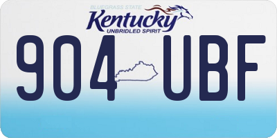 KY license plate 904UBF