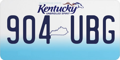 KY license plate 904UBG