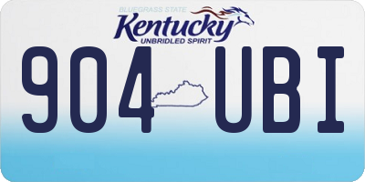 KY license plate 904UBI