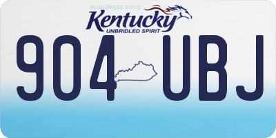 KY license plate 904UBJ