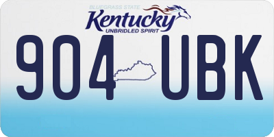 KY license plate 904UBK