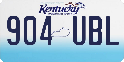 KY license plate 904UBL