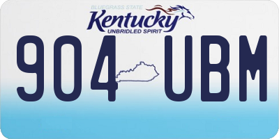 KY license plate 904UBM