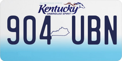 KY license plate 904UBN