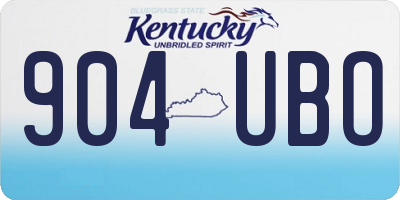 KY license plate 904UBO