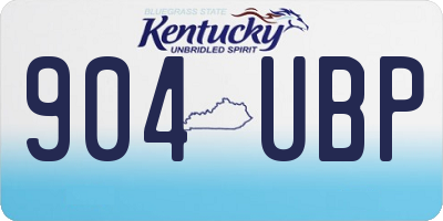 KY license plate 904UBP