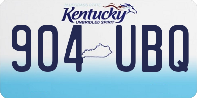 KY license plate 904UBQ