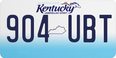 KY license plate 904UBT