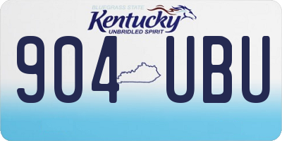 KY license plate 904UBU