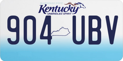 KY license plate 904UBV
