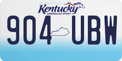 KY license plate 904UBW